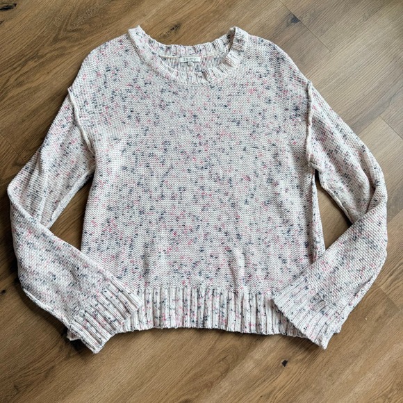 Z Supply Sweaters - Z Supply Confetti Knit Crewneck Sweater Cream Pink Blue Womens Large
